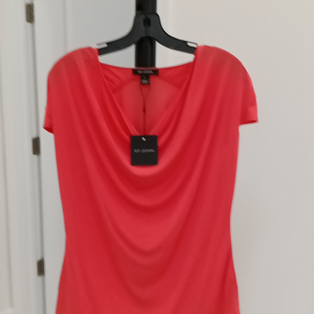 Brand new designer St John women's short sleeve blouse